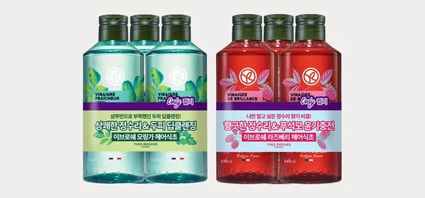 이브로쉐 헤어식초 400ml 3개 세트 33,000원 (개당 1만원대)
