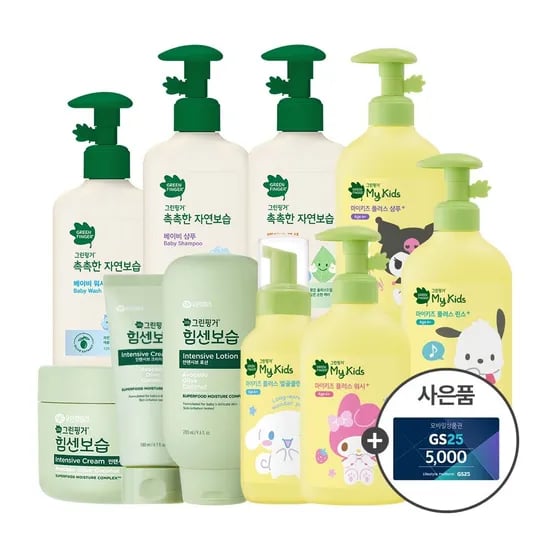 그린핑거 촉촉한 자연보습 워시320ml + 거품워시320ml 17,410원