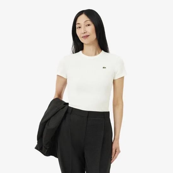 라코스테 립조직 슬림핏 반팔 티셔츠 49,720원
