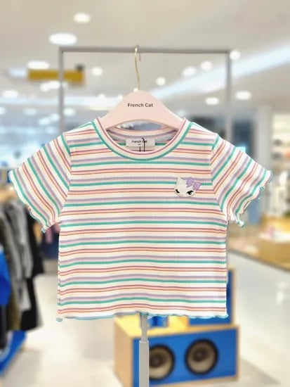 ) 넘 이쁨! 프렌치캣 멀티 스트라이프 티셔츠 ₩28,950 무배