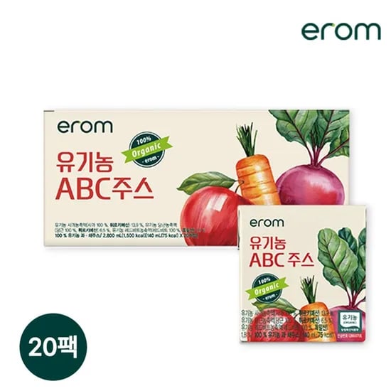 이롬 유기농 ABC주스 140ml 20팩 4.15