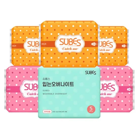 캐치미 생리대 중형3팩 + 대형2팩 + 입오버1팩 세트 11,880원(유클11,220원)