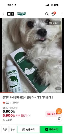 네이버 아토몽드 강아지 귀세정제 5900원 무배 초핫딜 ㄱㄱ