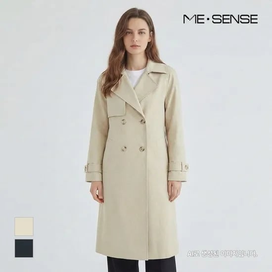 미센스 벨티드 롱 트렌치코트 39,200원 사이즈 77까지 있어요~