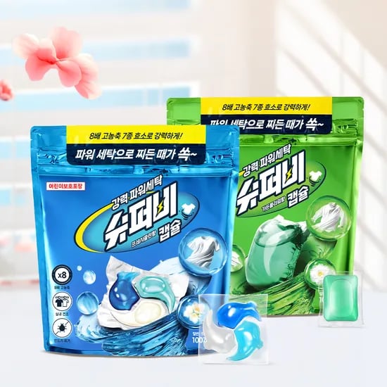 캡슐세제 가든 플라워향 세탁세제 100개입+물티슈1팩 /9900원