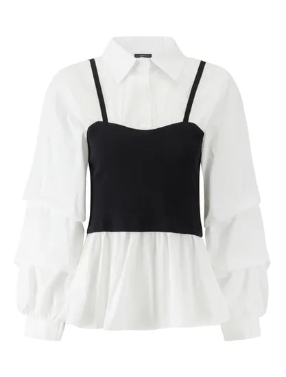 레이어드 뷔스티에 셔링 블라우스 18,900원 무배