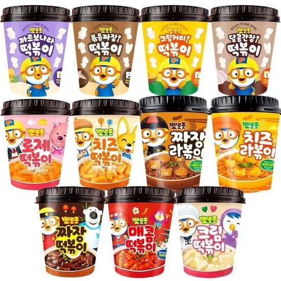 뽀로로 컵떡볶이 골라담기 1,490원~ 3만 이상무배 + 약과도넛 증정