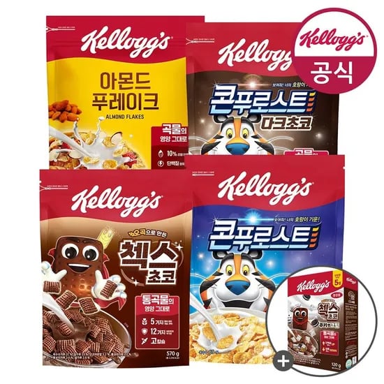 콘푸로스트 600g 2개+다크초코 550g+쿠키앤크림 120g 13,280원