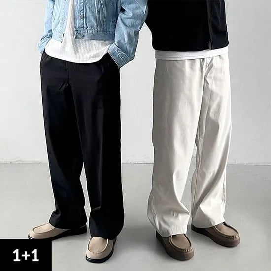 1+1 남녀공용 밴딩 와이드팬츠 /23,870원