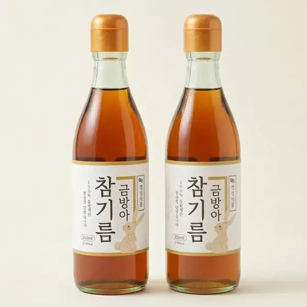 금방아 통참깨 100% 참기름 350ml 2개