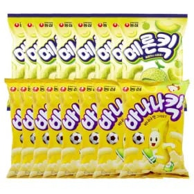 농심 메론킥 60g 8개 + 바나나킥 75g 8개 16,200원