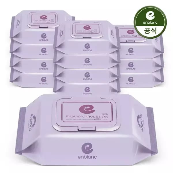 앙블랑 고평량 물티슈 바이올렛 휴대캡형 26매 12팩 8,910원 핫딜!