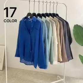 롤업소매 거즈 여유핏 셔츠 13,520원