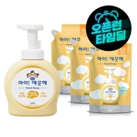 아이깨끗해 핸드워시 본품 용기 490ml 본품 용기 1개+450ml 리필 3개(향 선택) 10,440원