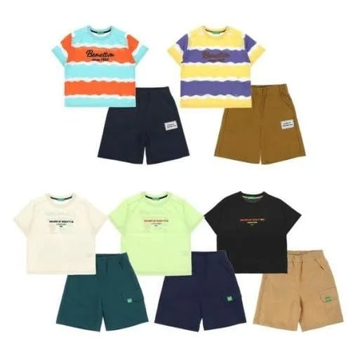 베네통 키즈 티셔츠 반바지 set (31,300원/무배)
