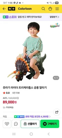 컬러룬 쥬라기 라이더 공룡말타기 89000원 (무배)
