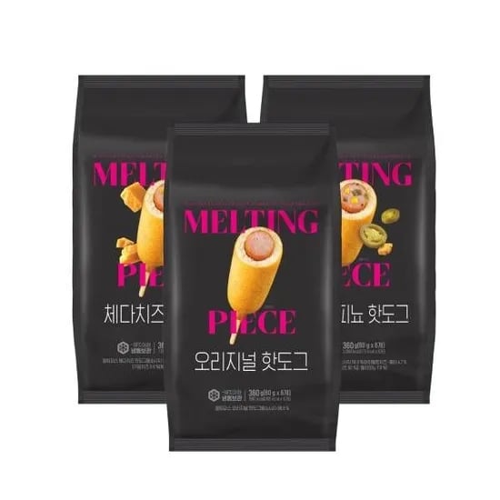 하림 멜팅피스 핫도그 360g (60g X 6개) 3종 골라담기 21,500원