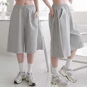 옆주름 버뮤다 밴딩 트레이닝팬츠 12,600원