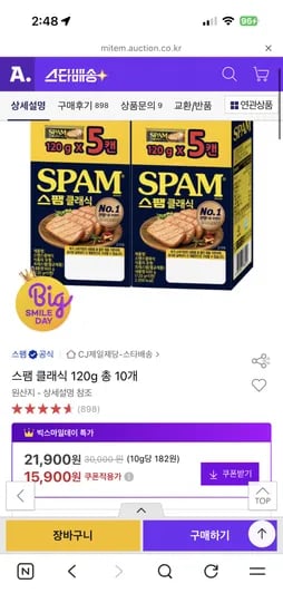 스팸 클래식 120g 총 10개