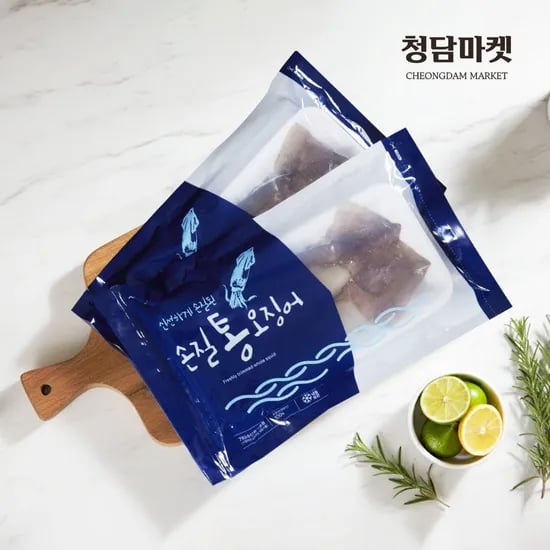 청담마켓 구룡포 손질 통오징어 2마리 4팩