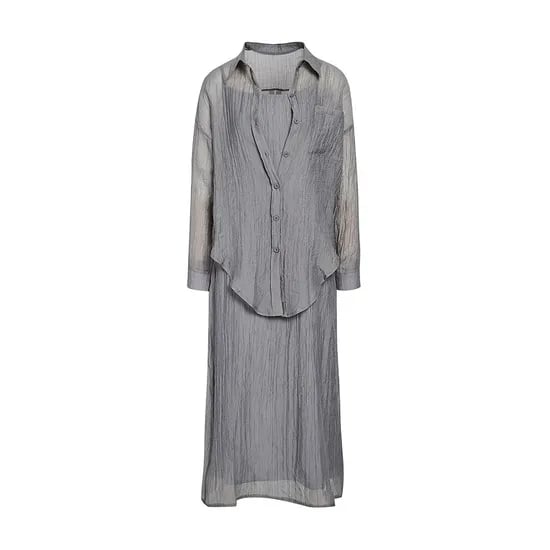 JJ지고트 시어서커 스트링 블라우스 팬츠 셋업 54,890원