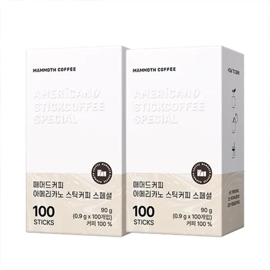 매머드커피 아메리카노 스틱커피 100개입x2개