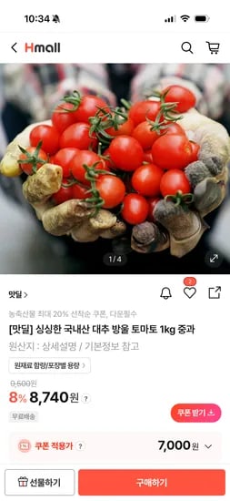 대추 방울 토마토 1kg