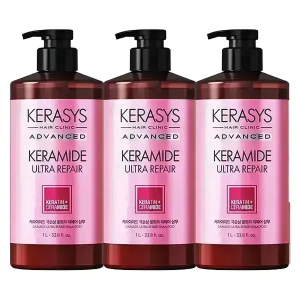 케라마이드 극손성 울트라리페어 샴푸 1L 3개