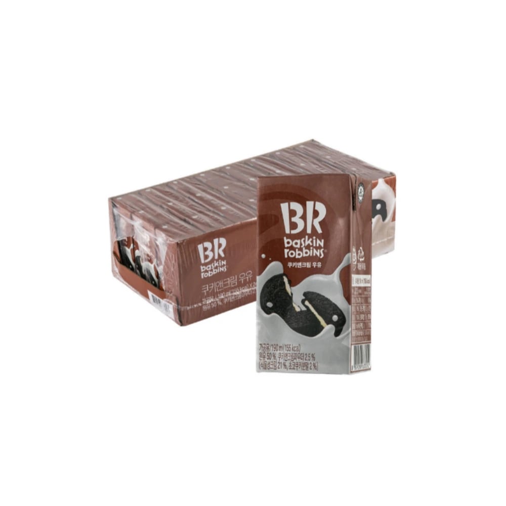 떠리몰 배스킨라빈스 쿠키앤크림 우유 190ml x 24개 26.05.27. 8990원