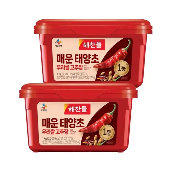 해찬들 우리쌀 태양초 매운 고추장 1kg 2개