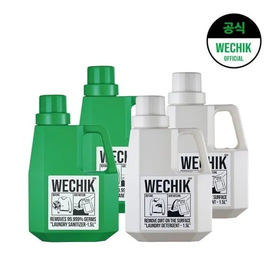 위칙 소독 섬유유연제 1.5L 2개 + 액체세제 1.5L 2개 32840원 무배