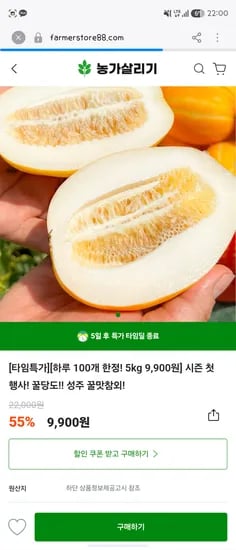 못난이 참외 5kg 12900원 /페이코7.5%할인