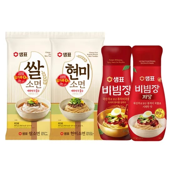 샘표 쌀소면,현미소면(16인분)+비빔장2개 세트 15,900원 무배