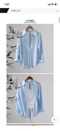 살안타템 뒷트임 하늘하늘 셔츠 12,680원 무배