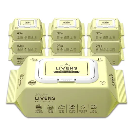오리지널 플러스 대용량 캡형 물티슈 100매 10팩 8,900원 무배