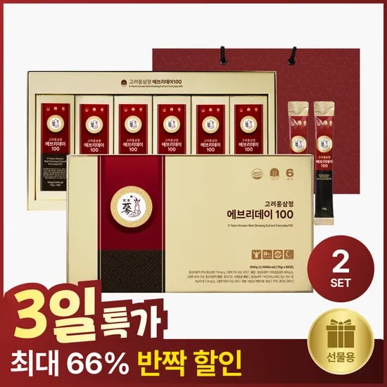 풍년보감 PNBG 에브리데이100 홍삼스틱 60포 x 2박스, 32,900원