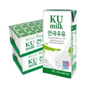 건국 멸균우유 200ml 48팩 21820원/무배