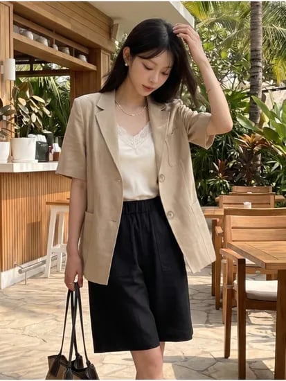 숲 린넨 블렌디드 반팔자켓 페이코 24,099원