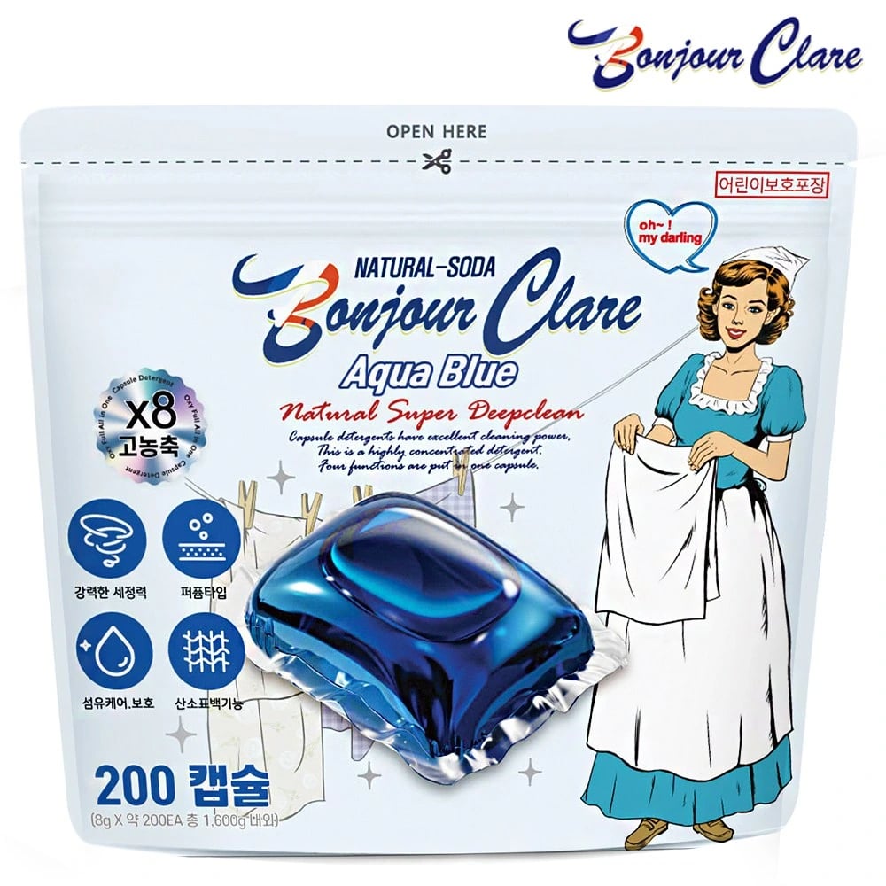 봉쥬르끌레어 세탁세제 200개 9,900원 무배