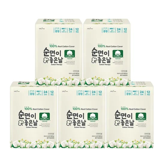 샐리의법칙 순면 생리대 중형 12p 5팩