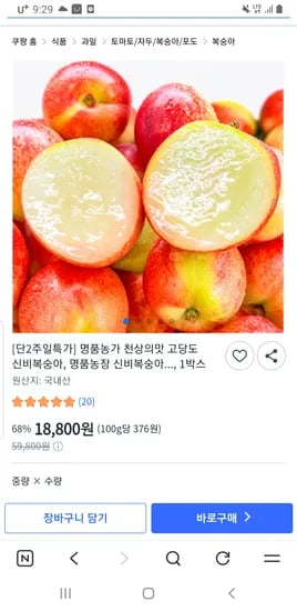 명품농가 고당도 꿀당도 신비복숭아 5kg