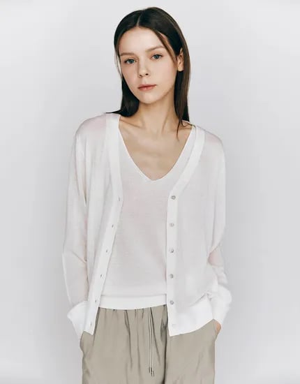시어 브이넥 가디건 19,600원 무배