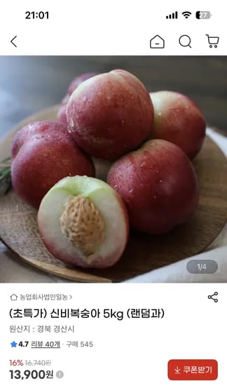 신비복숭아 5kg
