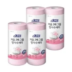 스카트 버블 거품2배 그물망사 수세미 80매4팩 12,940원