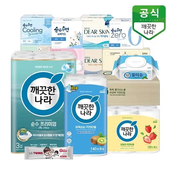 깨끗한나라 데일리 아껴쓰는 키친타올 140매 8롤x2팩 10,900원