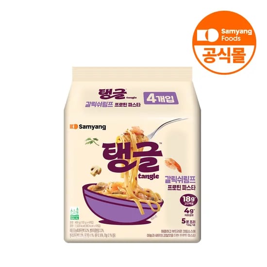 삼양식품 탱글 갈릭쉬림프 프로틴 파스타 4개입 3천원