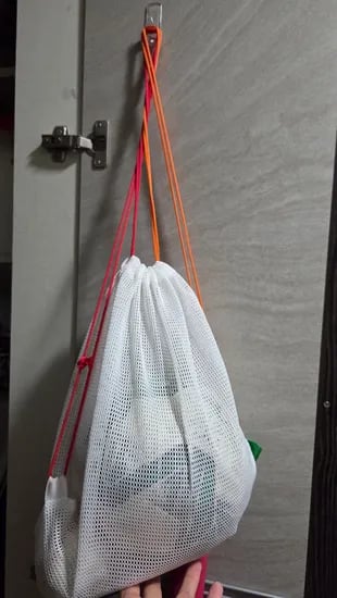공 보관 아이템으로 추천! 메시 조임형 가방 2000원