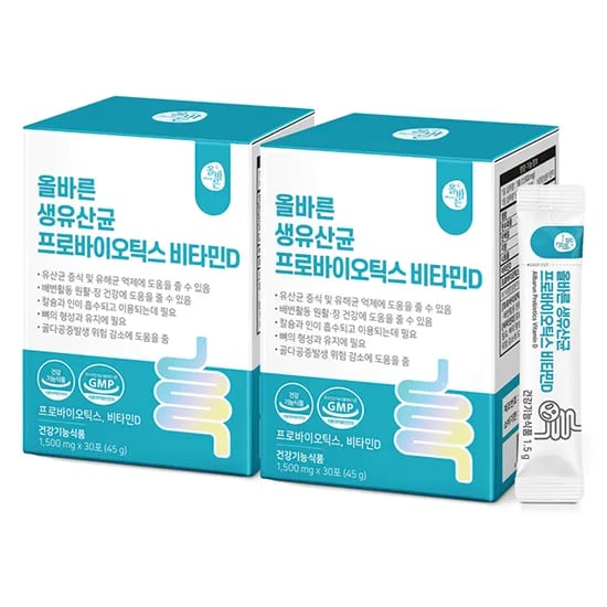 올바른 슈퍼 바이오틱스 생유산균 30포 2박스 5,100