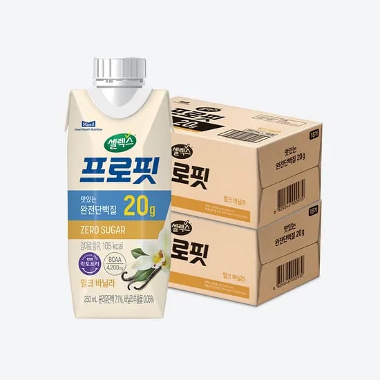 셀렉스 프로핏 단백질 20g 바닐라맛 250ml 16개 × 2박스 무배 34,720원