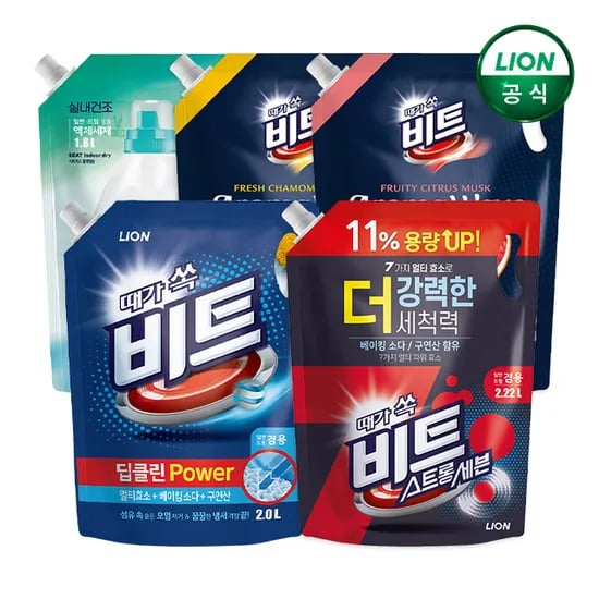 비트 액체 세탁세제 리필 1+1 골라담기 9900원 무배